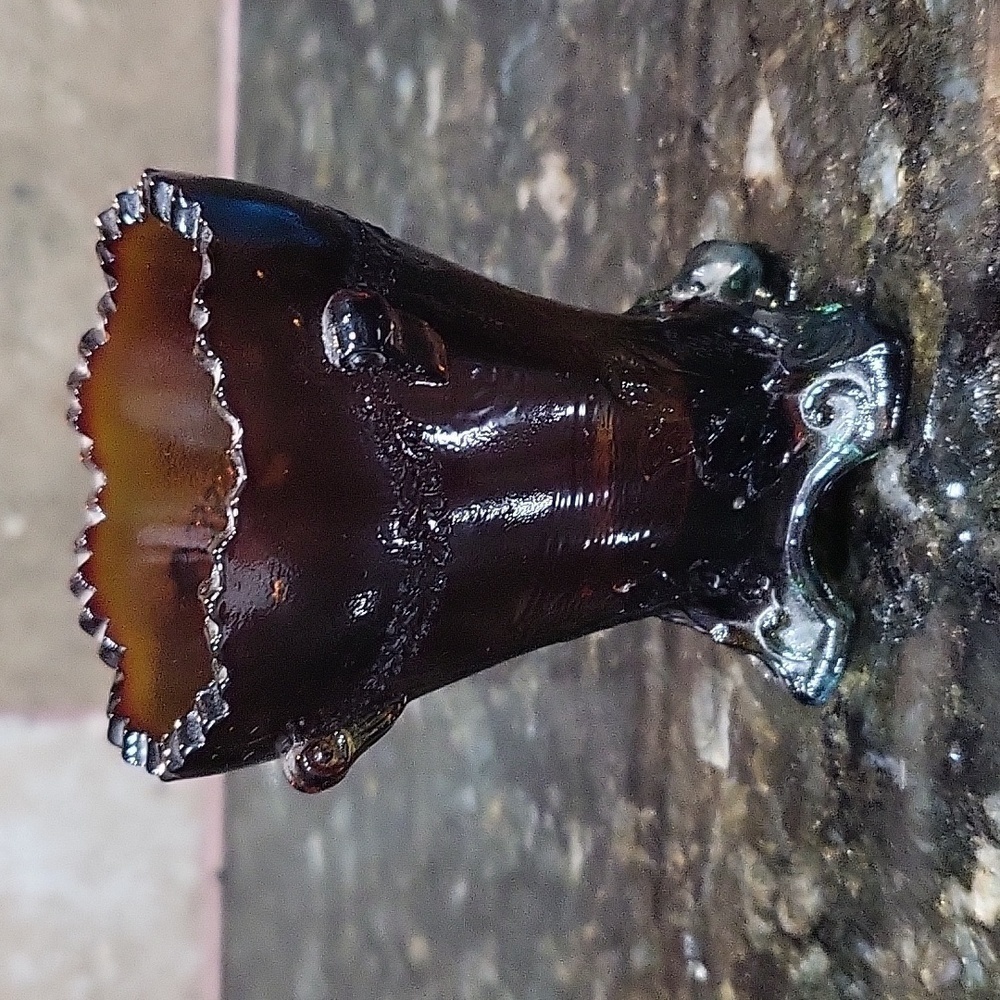 Vintage Boyd Glass Colonial Drape Toothpick Holder Harvest Gold